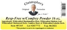 Resp-Free Powder W/ Comfrey 16 Oz
