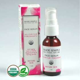Organic Vegan Helichrysum Pomegranate FACE SERUM for Mature Skin