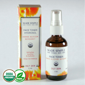 Organic Vegan Orange Blossom Bergamot Face TONER for Oily Skin