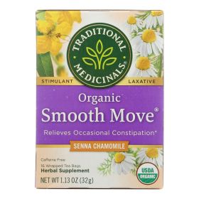 Traditional Medicinals Organic Smooth Move Chamomile Herbal Tea — 16 Tea Bags per Box (Case of 6)