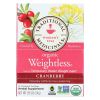 Traditional Medicinals Organic Weightless Cranberry Herbal Tea — 16 Tea Bags per Box (Case of 6)