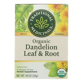 Traditional Medicinals Organic Dandelion Leaf & Root Herbal Tea — 16 Tea Bags per Box (Case of 6)