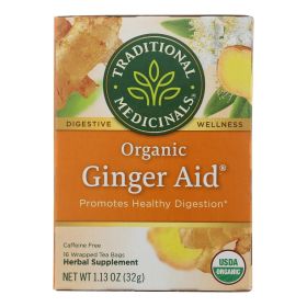 Traditional Medicinals Organic Ginger Aid Herbal Tea — 16 Tea Bags per Box (Case of 6)