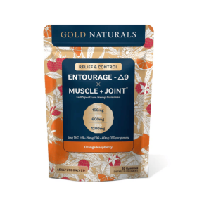 5 mg Entourage Δ9 Muscle + Joint Hemp Gummies – Utah Compliant, Full-Spectrum Relief & Recovery - Size: 30 PACK; Flavor: Orange Raspberry