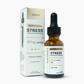 Stress Relief Tincture – Full-Spectrum Hemp Extract with CBD, CBN & CBG - Fast-Acting Natural Calm & Relaxation - Strength: Medium; Size: 30 ML
