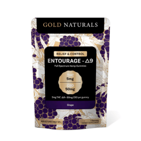 5 mg Entourage Δ9 Hemp Gummies – Utah Compliant, Full-Spectrum Calm & Relaxation - Size: 1 PACK; Flavor: Grape