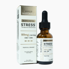 Stress Relief Tincture – Full-Spectrum Hemp Extract with CBD, CBN & CBG - Fast-Acting Natural Calm & Relaxation - Strength: Heavy; Size: 30 ML