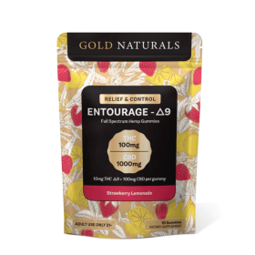 10mg Entourage Δ9 THC Gummies – Full-Spectrum Hemp Extract for Stress Relief, Relaxation & Sleep - Size: 10 PACK; Flavor: Strawberry Lemonade