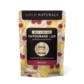 10mg Entourage Δ9 THC Gummies – Full-Spectrum Hemp Extract for Stress Relief, Relaxation & Sleep - Size: 25 PACK; Flavor: Cherry Lemon