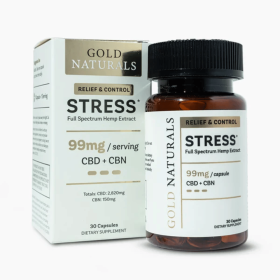 Stress Soft Gels – Full-Spectrum Hemp Extract Capsules with CBD + CBN for Calm & Focus - Natural Stress & - Strength: Heavy; Size: 30 CAPSULE JAR