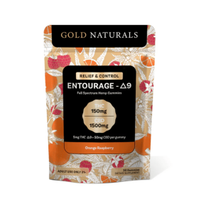 5 mg Entourage Δ9 Hemp Gummies – Utah Compliant, Full-Spectrum Calm & Relaxation - Size: 30 PACK; Flavor: Orange Raspberry