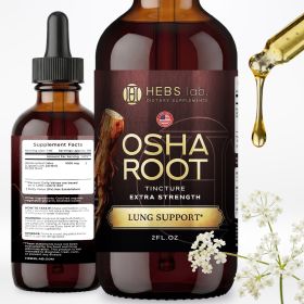 HEBS lab Osha Root Tincture Liquid Extract – Extra Strength Lung & Respiratory Support Supplement, 2 fl oz