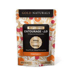 10mg Entourage Δ9 THC Gummies – Full-Spectrum Hemp Extract for Stress Relief, Relaxation & Sleep - Size: 25 PACK; Flavor: Orange Raspberry
