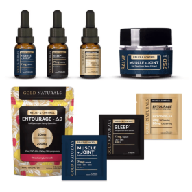 Hemp Extract Sample Kit – Relief & Control Tinctures, Softgels, Salve & Δ9 Gummies for Sleep, Stress & Muscle - Entourage: Muscle + Joint + Sleep