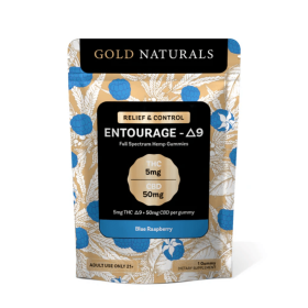 5 mg Entourage Δ9 Hemp Gummies – Utah Compliant, Full-Spectrum Calm & Relaxation - Size: 1 PACK; Flavor: Blue Raspberry