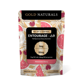 5 mg Entourage Δ9 Hemp Gummies – Utah Compliant, Full-Spectrum Calm & Relaxation - Size: 1 PACK; Flavor: Watermelon Cherry