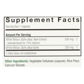 Nature's Answer Standardized White Willow Bark – 60 Vegetarian Capsules