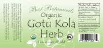 Organic Gotu Kola Herb Extract 1 Oz