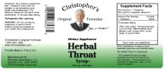 Herbal Throat Syrup 4 Oz