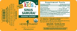 Herb Pharm - Kids Sinus Samurai - 1 Each-1 Oz