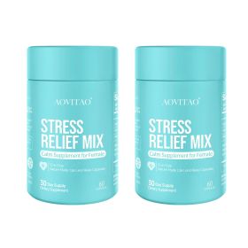 GABA Stress Relief Supplement Calm Pill for Anxiousness Nervousness Irritability Fatigue (size: 60Count* 2Packs)